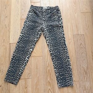 Oat womens leopard print jeans size‎ 27/6 indie sleaze boho maximalist punk goth